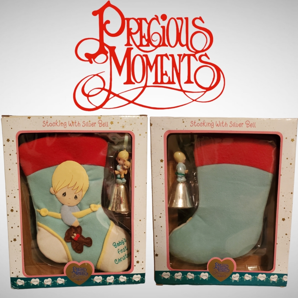 NIB Precious Moments Baby's 1st Christmas Stocking with Ornament